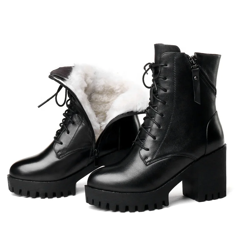 Зимние женские ботинки коллекция 2019 года на платформе и высоком каблуке