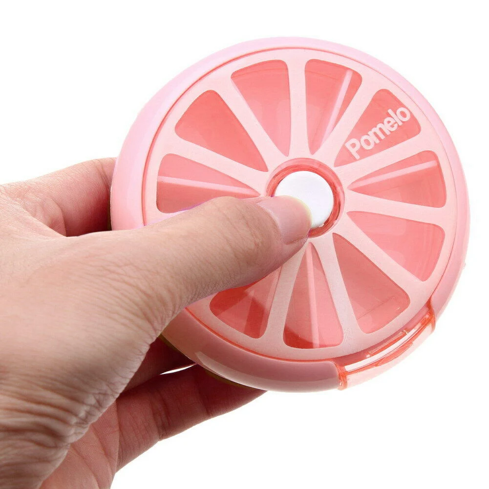 Мини пластиковая коробка для таблеток фруктовый вращающийся Еженедельный чехол