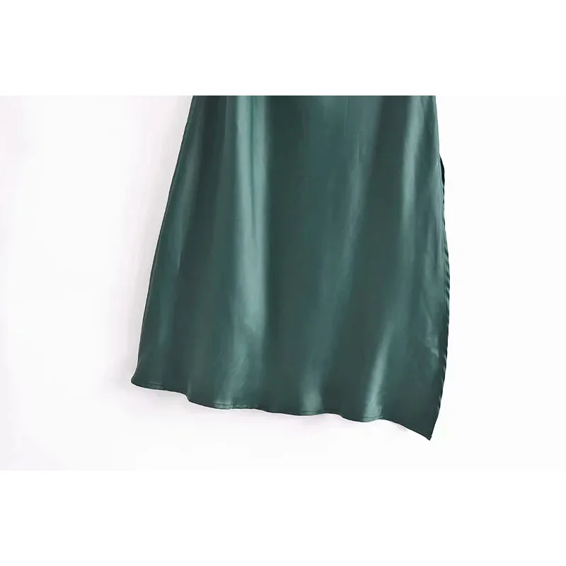

Za 2021 Green Slip Dress Woman Summer Ruched Dress Women Backless Sleeveless Party Prom Dresses Elegant Strap Long Dresses