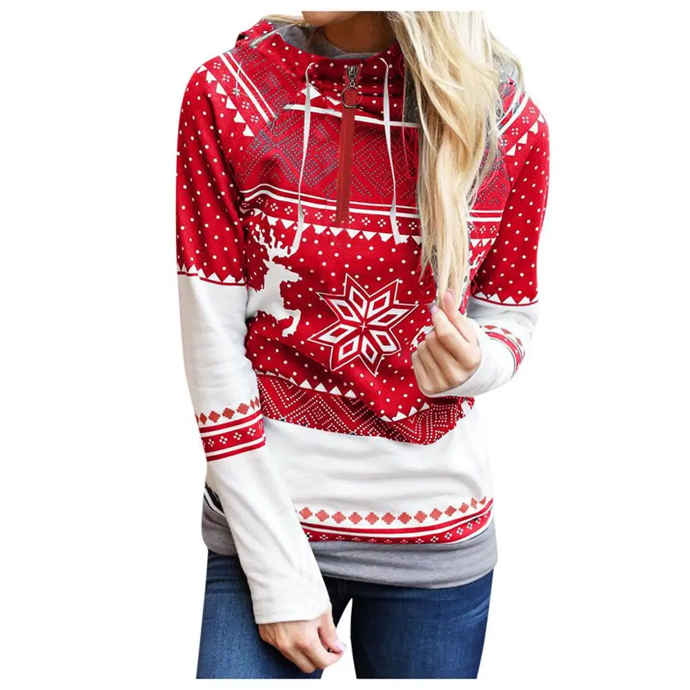 red zipper Женские топы и блузки, осенняя уличная одежда, Рождественская блуза с длинным рукавом, женская одежда, корейские женские топы, модные женские топы - Цвет: red zipper