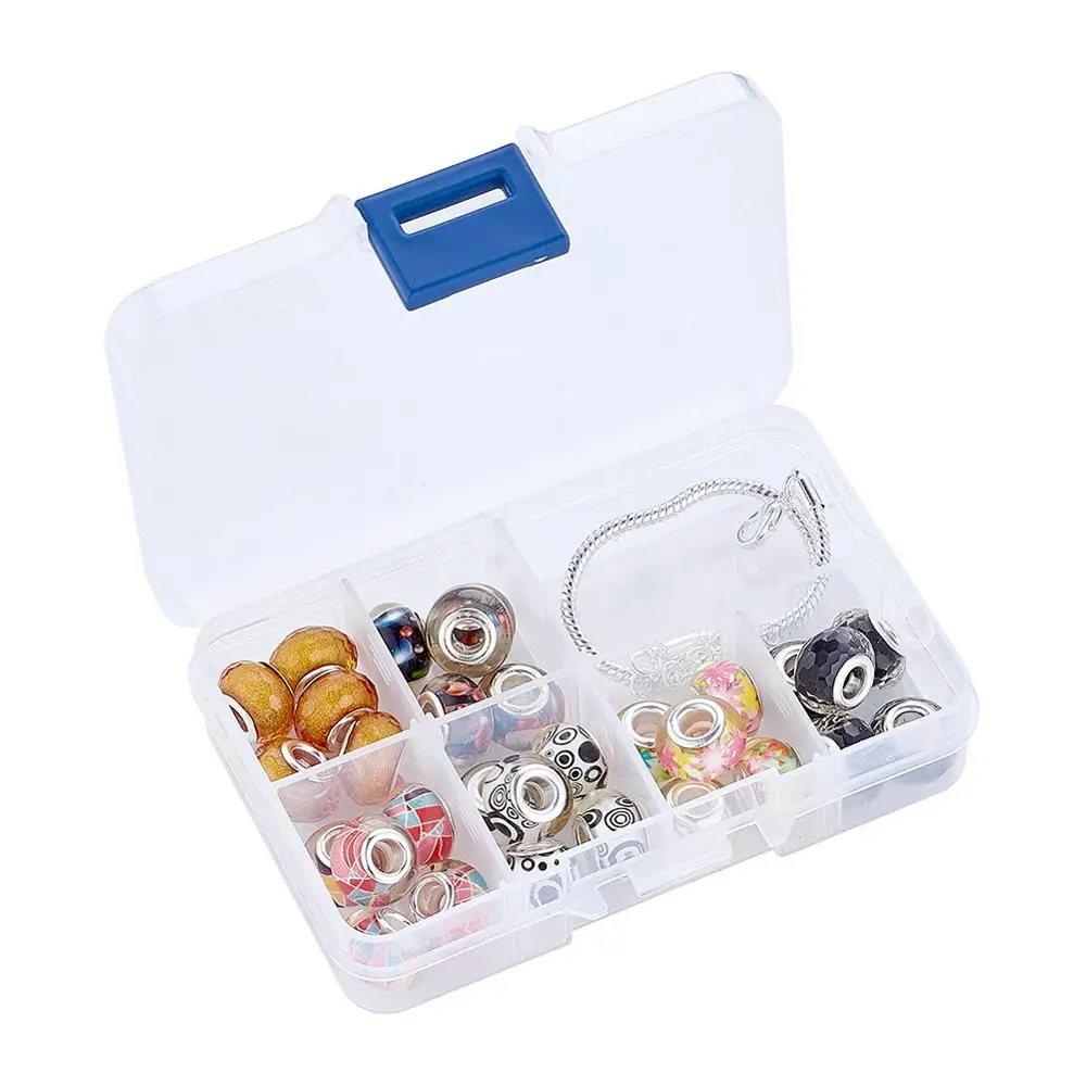 Pandahall 1 коробка акриловые Европейские Бусины и латунные бусины в европейском