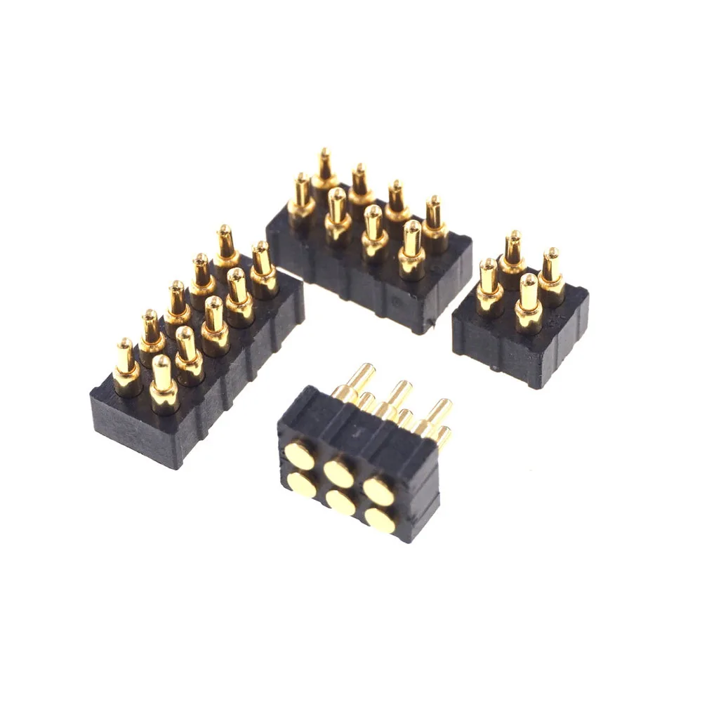 1 Piece Pogo Pin 2.0 MM Grid 4 6 8 10 Position Height 6.0 Dual Row SMD Male Spring Loaded Pogopin Solderable RoHS Lead Free