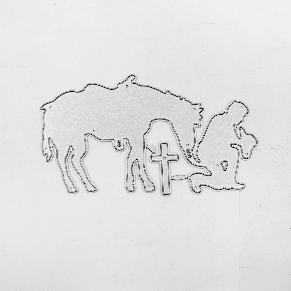 Человека и лошади ремесло металлический Трафаретный вырубной штамп для