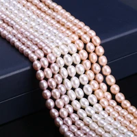 natural freshwater cultured pearls beads rice shape 100 natural pearls for jewelry making diy strand 13 inches size 7 7 5mm