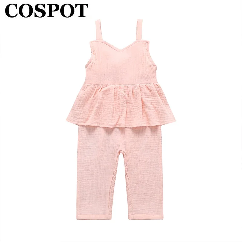 Seartist для девочек Летний комбинезон детей муслиновый из хлопка без рукавов Цвет