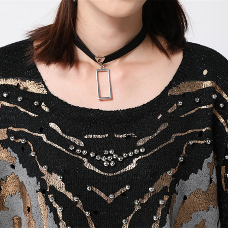 Женский весенний Однотонный свитер с вырезами Модный женский пуловер свободного