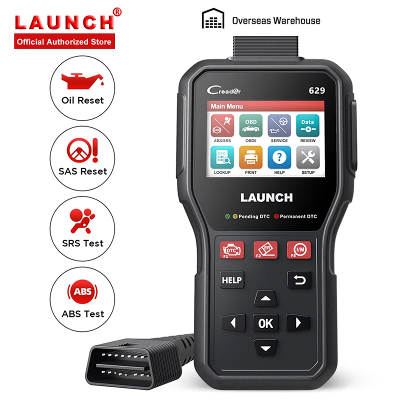 Launch CR629 OBD2 сканер двигателя ABS SRS OBD инструмент сканирования масла SAS сброс OBDII