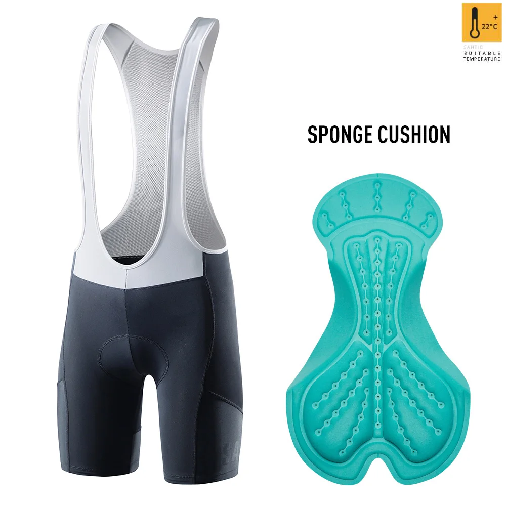 Santic Bib велосипедные шорты мужские Pro Fit 4D мягкие дышащие Светоотражающие