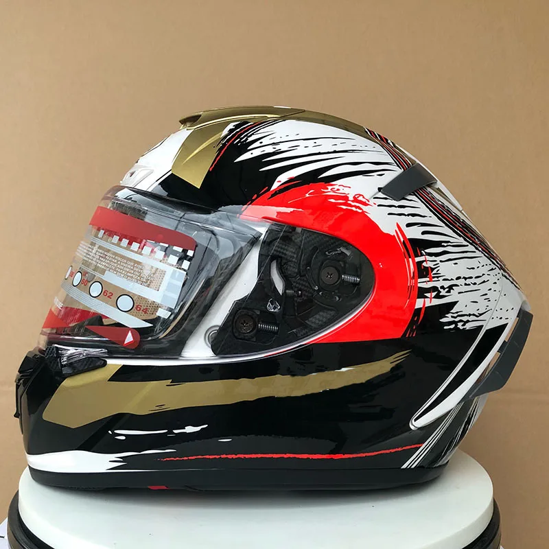 X14 Red Gold Visor Full Face Helmet Motorcycle Mirror PC Material Transparent | Автомобили и мотоциклы