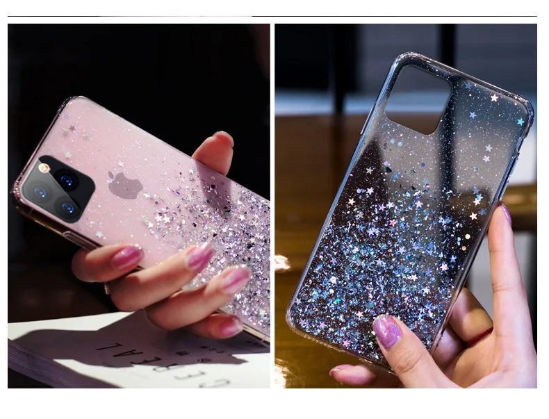 Роскошный блестящий чехол для телефона iPhone 11 Pro X XS Max XR, мягкий силиконовый чехол для iPhone 7 8 6 6S Plus, прозрачные чехлы