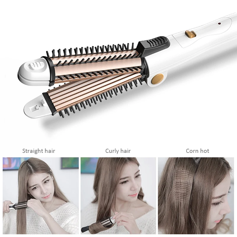 

Hair Curler Straightener Foldable Hair Curling Straightening Hot Air iron Rotating Rollers Comb Women DIY Styling Tool 38D