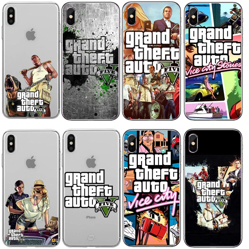 Grand Theft Auto GTA V Мягкий Силиконовый ТПУ чехол для телефона iPhone XS Max XR X 10 8 7 6S Plus 5s SE 8PIUS
