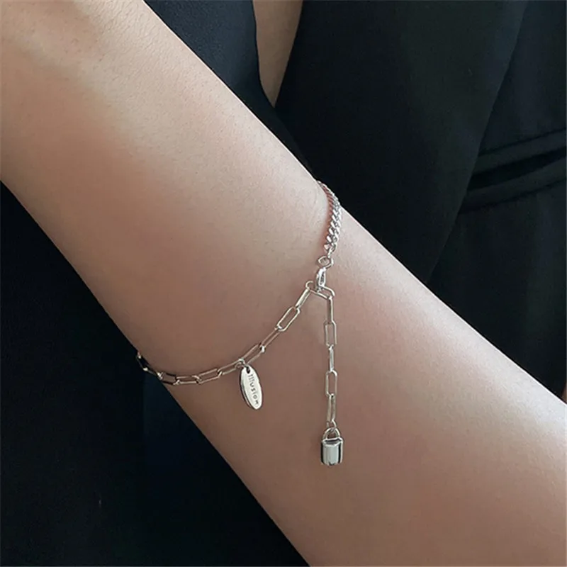 

Цепочка из стерлингового серебра 925 пробы с кисточками, овальный браслет с бусинами для женщин и девушек, изысканные модные аксессуары для в...