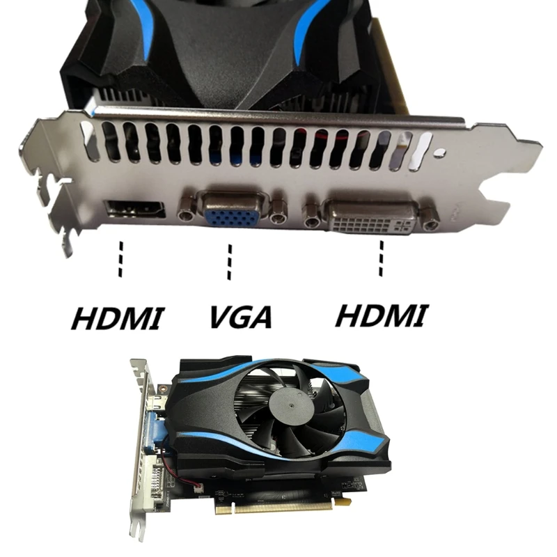 Gaming Graphic Card for ATI R7 350 2GB DDR5 128 Bit PCIE 2.0 HDMI-Compatible/VGA/DVI Interface with Single Cooling Fan | Компьютеры и
