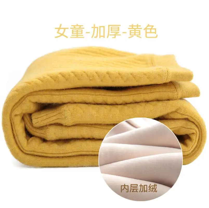 velvet yellow girls Зимние детские штаны От 0 до 15 лет Детские теплые штаны bew для детей из шерсти ягнёнка, кашемир брюки леггинсы для девочек трикотажные брюки для мальчиков с подкладкой из плюша и шерсти, Штаны штаны - Цвет: velvet yellow girls