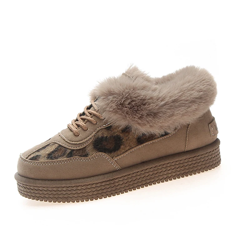 CINESSD/пикантные леопардовые снежные сапоги Женские зимние на плоской подошве