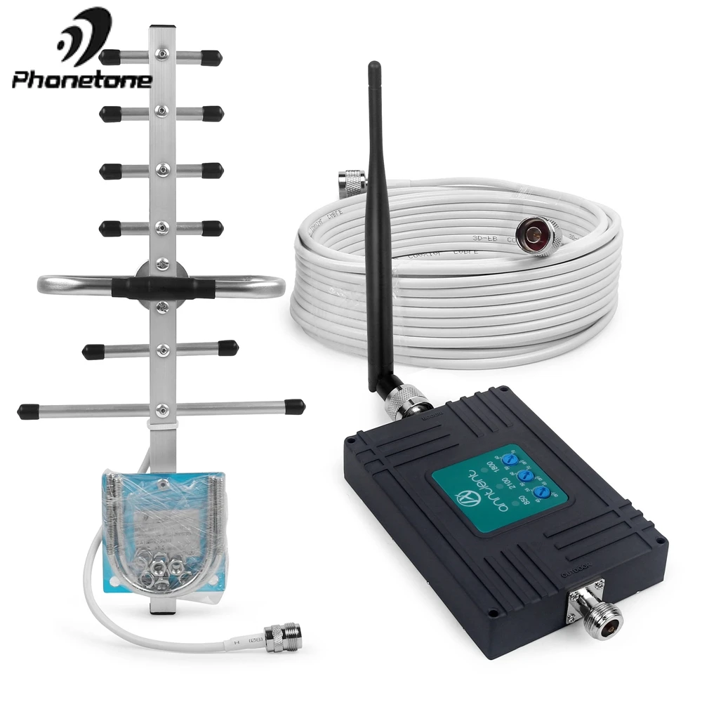 Усилитель сигнала сотовой связи Band 5/3/1 2G 3G 4G GSM LTE 850/1800/2100 МГц 70 дБ 850 WCDMA мобильного