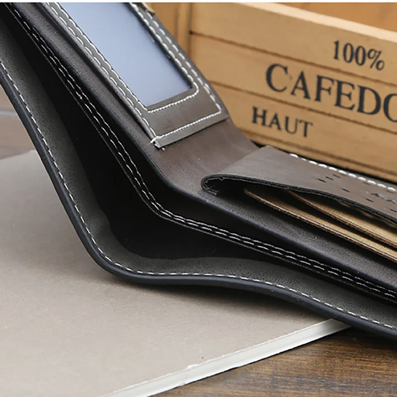 Baellerry мужские кошельки кожаный однотонный роскошный бумажник тонкие двойные