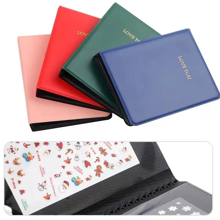 

16Pages 32 Slots 3D Empty Nail Sticker Water Decal Collection Albums Storage Holder Manicure Art Tools Showing Book