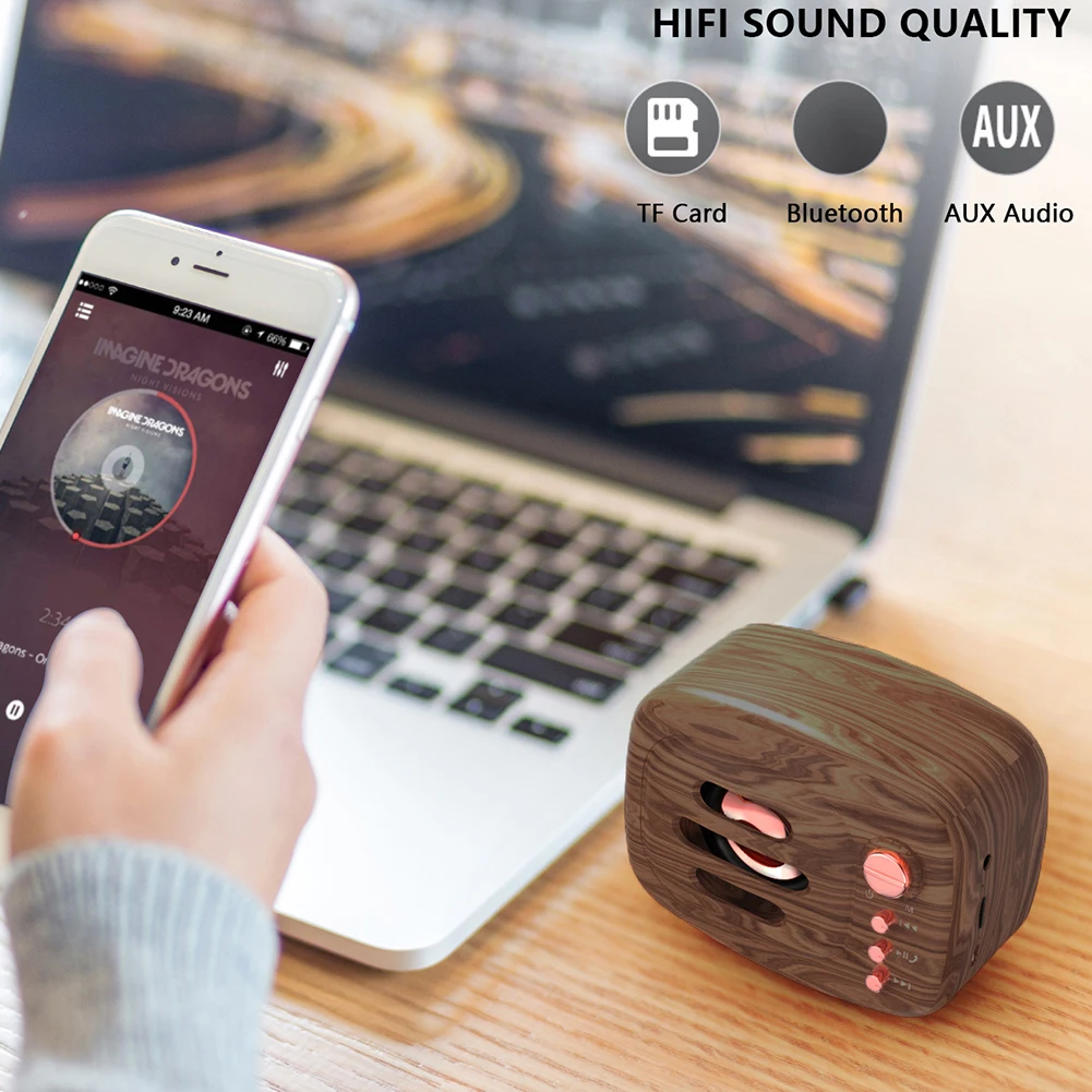 Портативный Bluetooth динамик Ретро Мини беспроводной USB/TF карта музыкальный плеер HIFI