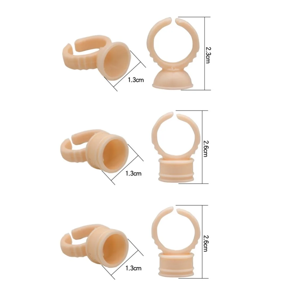 

3 Types 100pcs Silicone Semi-permanent Tattoo Ink Ring Cup for Pigment Holder Plastic Tattoo Accessory Ink Cups Temporary Tattoo
