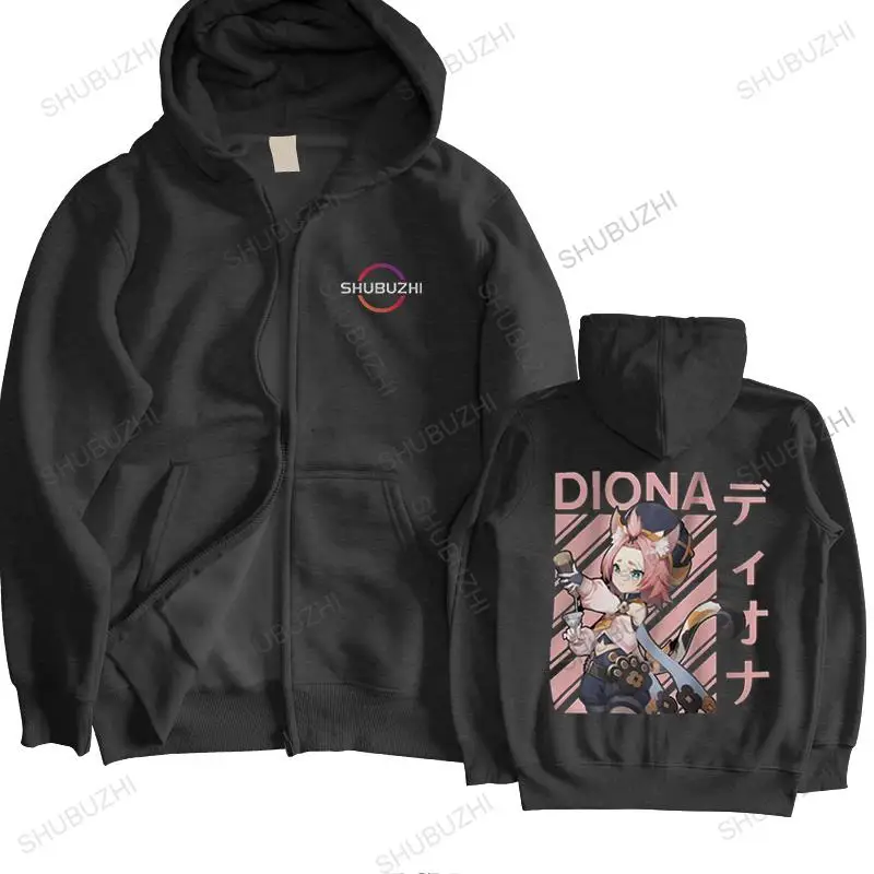 

Diona Genshin Impact zipper Men Pure Cotton Harajuku pullover Fashion hoodie Tops warm coat Anime Game hoody Fitted Clothing