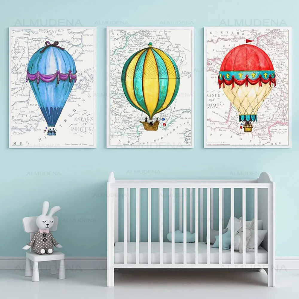 Постер и печать на холсте в скандинавском стиле Красочные воздушные шары картина