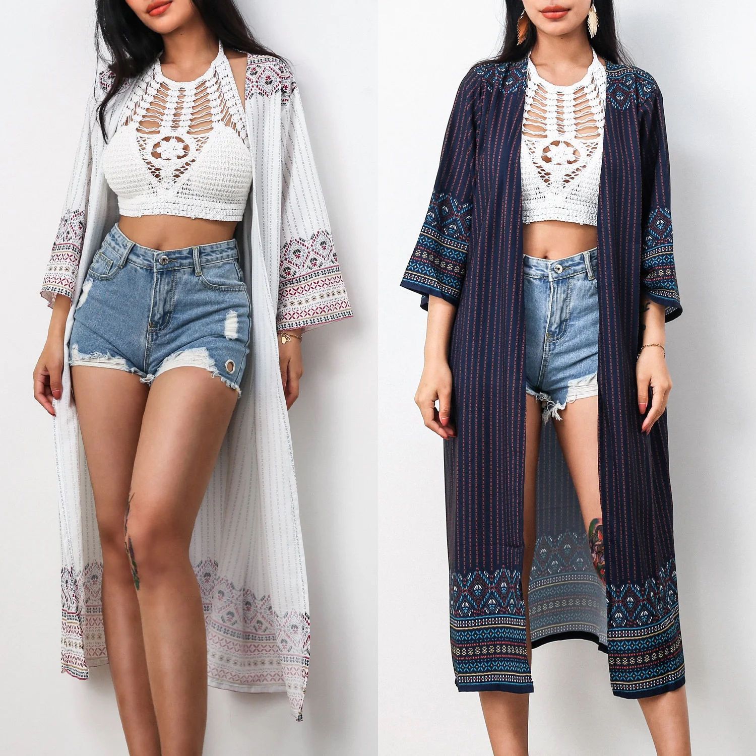 

2021 Женская одежда, Новинка лета, модный длинный кардиган для отдыха, Смешанная Солнцезащитная рубашка для женщин