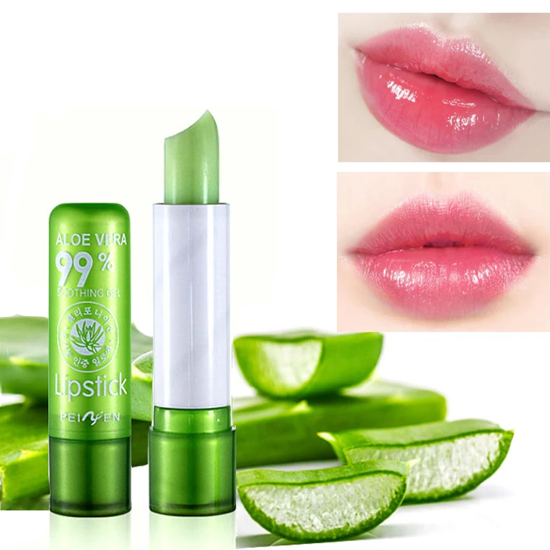 

Aloe Vera Lip Balm Moisturing Long-Lasting Natural Anti Lips Aging Color Mood Changing Nourishing Fashion Makeup Lipstick 1PCS