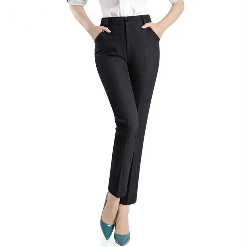 

Mother Casual Pencil Pants Women High Waist Plus Size Solid Cotton Linen Pant Trousers Female Summer Work OL Pants Plus Size 207