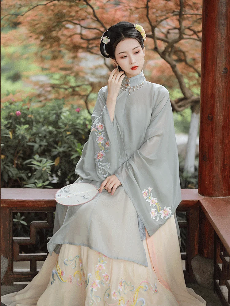 

Hanfu Dress Female Original Chinese Style Spring Fairy Dynasty Stand-up Collar Gown Costume Full Set Traditional Hanfu Dresses