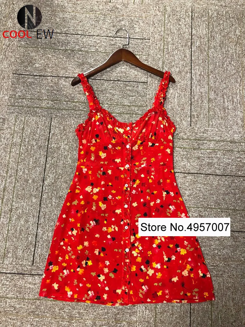 

Top Quality Women Silk Ruffle Short Mini Dress With Shoulder Strap