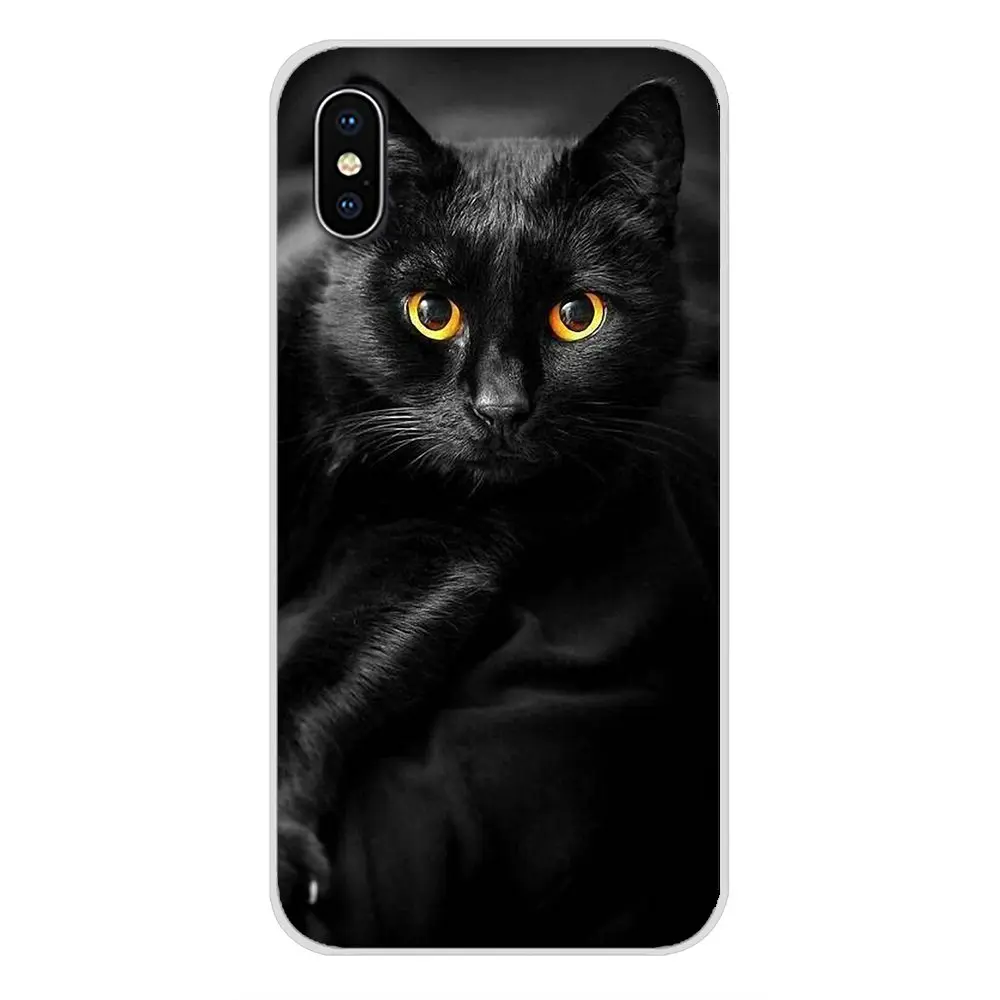 images 8 Для samsung Galaxy S3 S4 S5 Mini S6 S7 Edge S8 S9 S10 Lite Plus Note 4 5 8 9 Милая Черная кошка большой глаз прозрачный чехол из ТПУ - Цвет: images 8