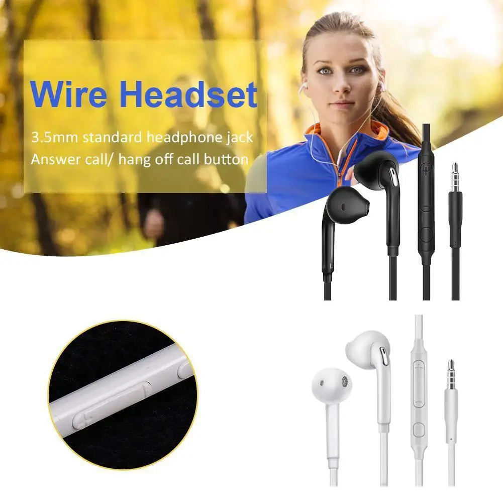 

Earphones Headsets With Built-in Microphone 3.5mm In-Ear Headset Wired Earphones S6/S7 Edge For Samsung Headphones N1Y8