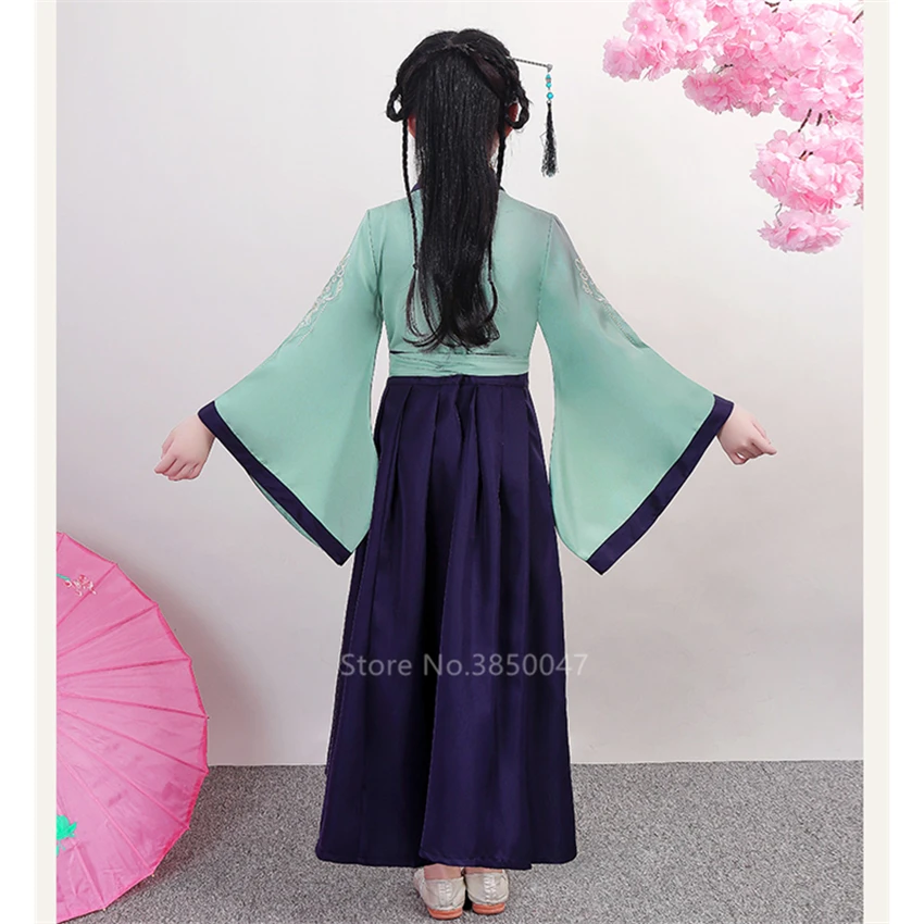 100 160 см детский Древний китайский костюм для детей традиционная вышивка девочек