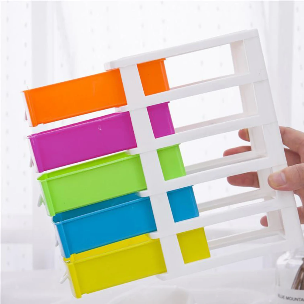 

Crate Collapsible Storage Box Plastic Folding Basket Home Storage Supplies Utility Cosmetic Container Desktop Holder 5 Drawers