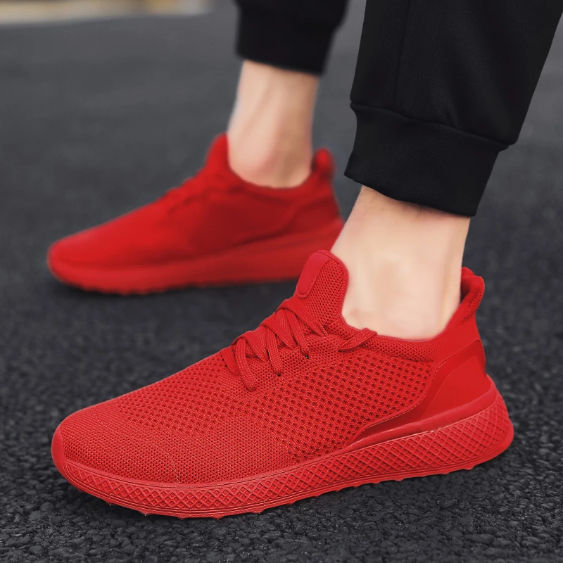 

Sneakers Casual Shoes Mens High Quality Men Classic Men Mesh Breathable Zapatillas Hombre Red Shoes Man Plus Size 39- 47