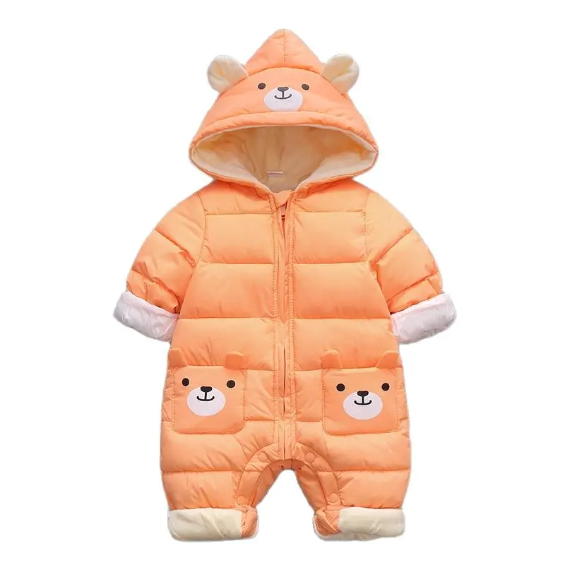 

Infant Toddler Romper Winter Baby Girls Warm Rompers Thicken Newborn Romper Jacket Coats Baby Boys One-piece Zipper Outerwear
