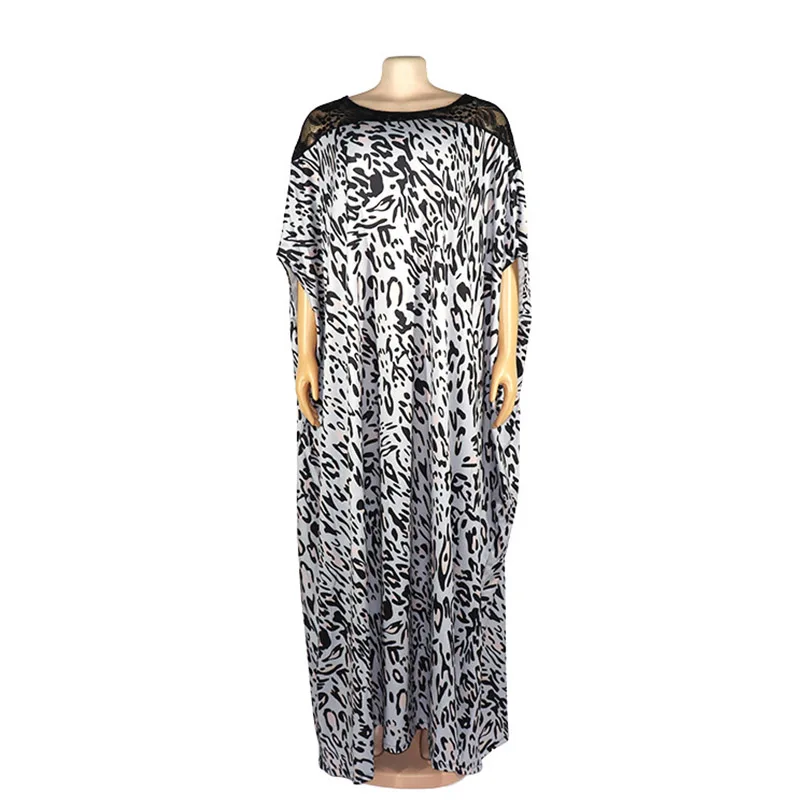 Женское свободное платье в африканском стиле с леопардовым принтом Длина 151 см