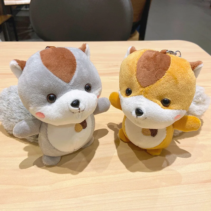 

Cartoon Squirrel Keychain Cute Animal Plush Doll Personality Popular Keyring Children Couples Favorite Gift Bag Car Key Pendant