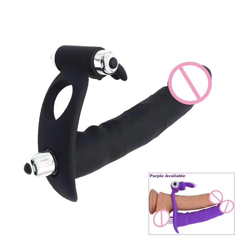 Анальный вибратор с двойным проникновением секс игрушки для пар мужские