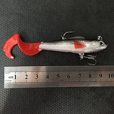 

4 Pcs/lot 10cm 9.3g Lead Head Soft Fishing Lures Long Tail Pesca Sharp Hook Soft Fish Bait