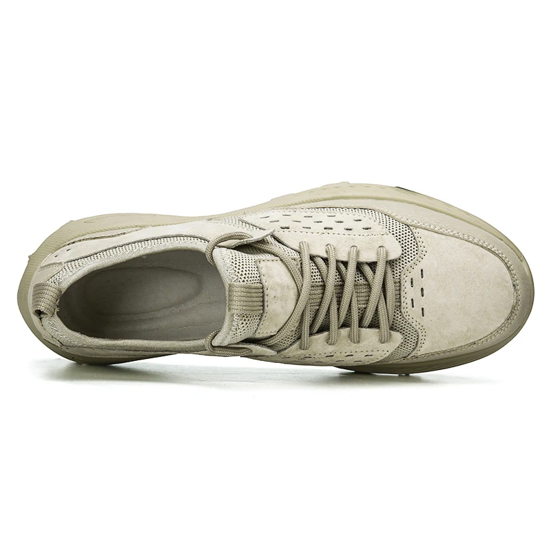 

2021 New Mens Sports Shoes Gray Beige Golf Shoes Men Suede Leather Gym Sneakers for Men Anti Slip Golf Trainers Man Size 38-44