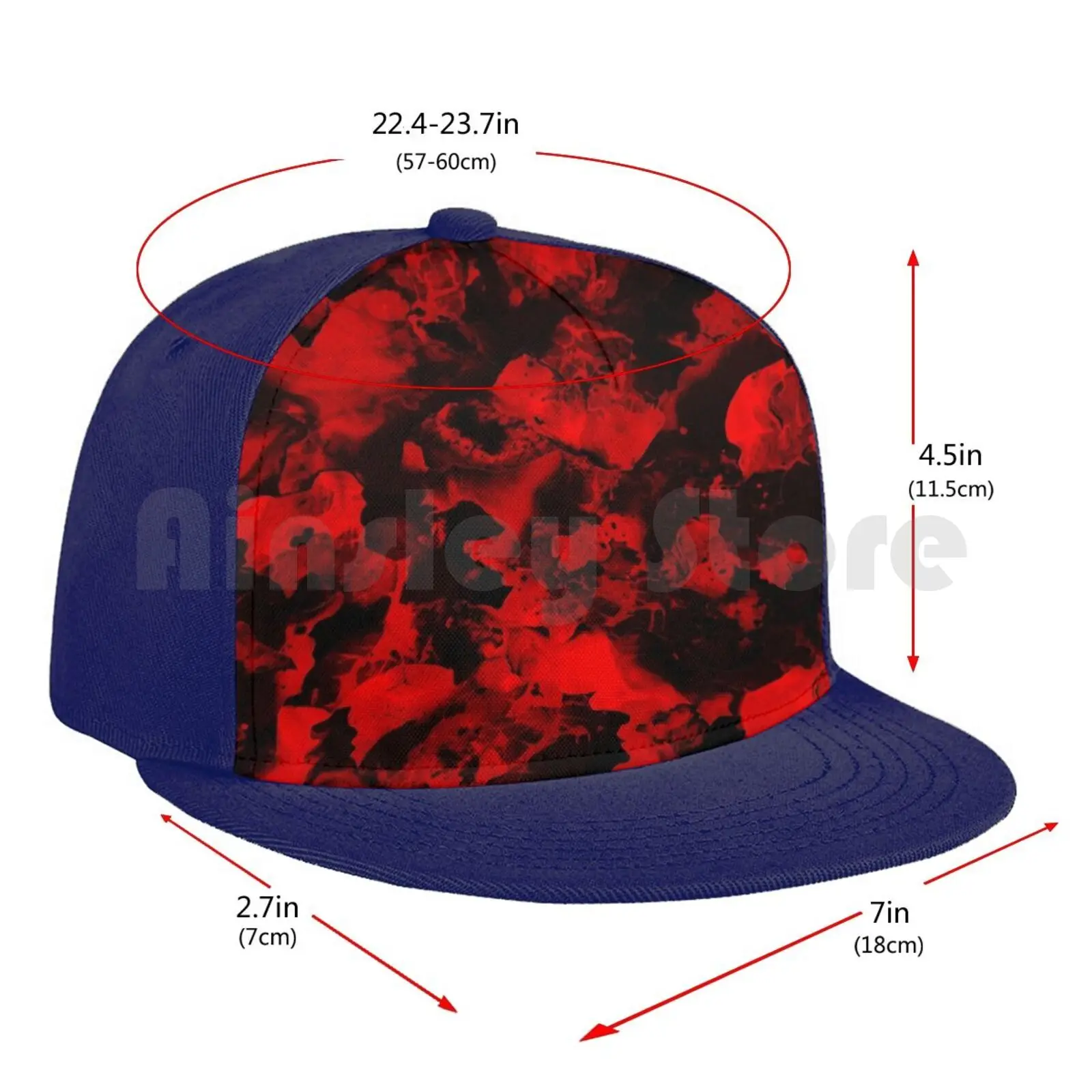 

Red Black-Red And Black Ink , Abstract Art. Baseball Cap Adjustable Snapback Hats Art Red Black And Red Red Black Ink Bright