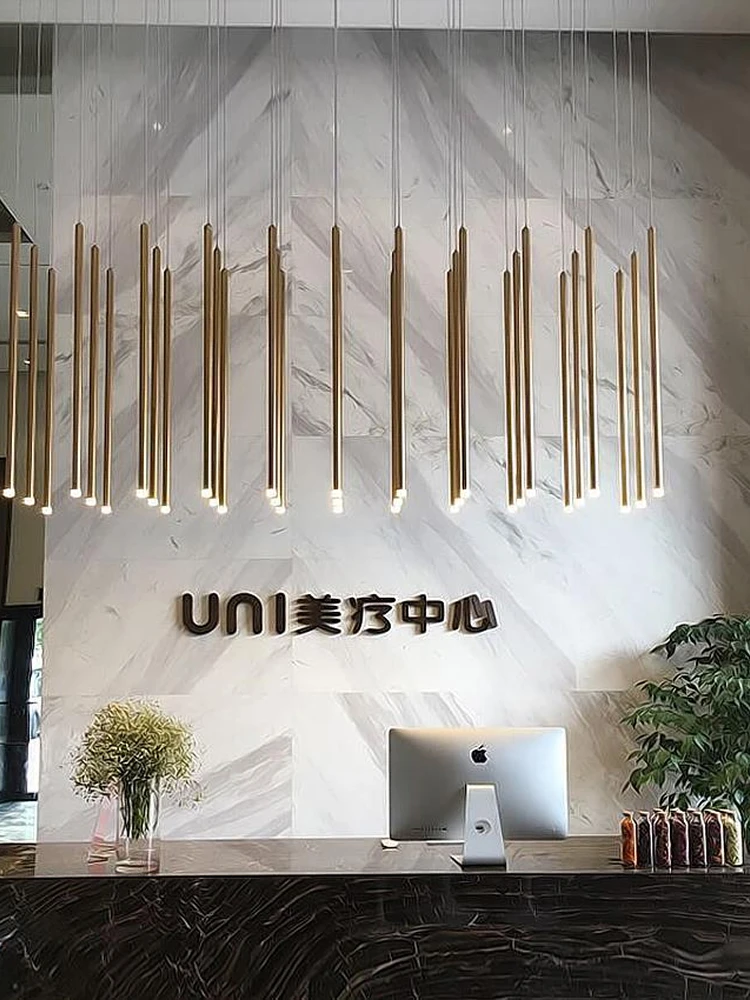 

Minimalist Slender Chandelier Metal Tube Spiral Stair Chandeliers Duplex Floors Ceiling Hanging Lights Dining Room Pendant Lamp
