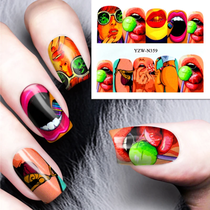 Новинка 1 лист поп арт дизайн наклейка сделай сам переводная вода для ногтей