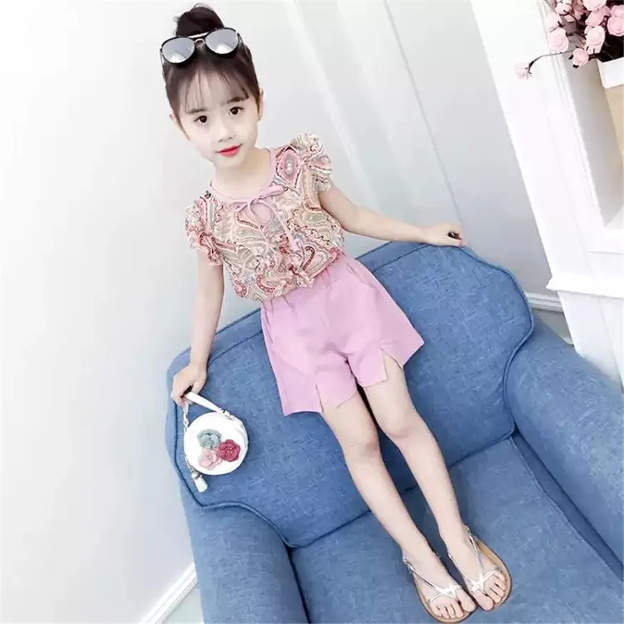 Baby Girls Clothing Sets Summer Fashion Sleeveless Tops &amp Shorts Kids Clothes Suits 4 5 6 7 8 9 10 11 12 Years Children Outfits |