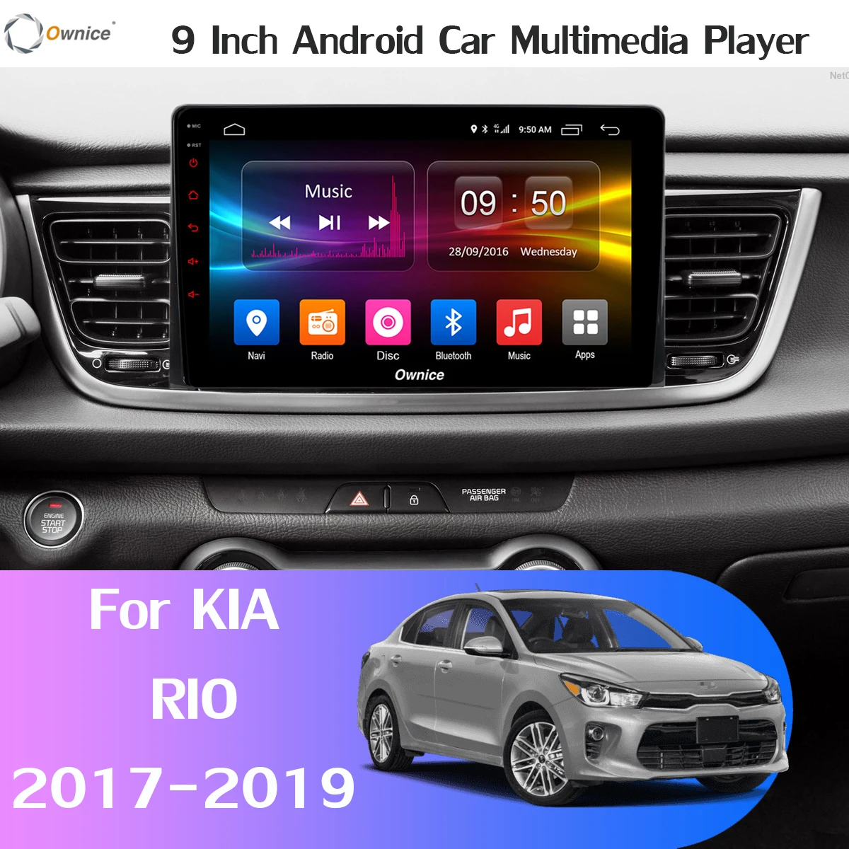 1din 360° Panoramic 4G SIM WiFi Android 9.0 8Core 4G+64G DSP CarPlay Car Multimedia GPS Radio Player for Kia Rio 2017 2018 2019 |