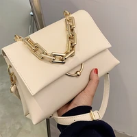 luxury thick gold chains crossbody bags for women 2021 fashion soft leather beige womens designer handbags trend shoulder bag