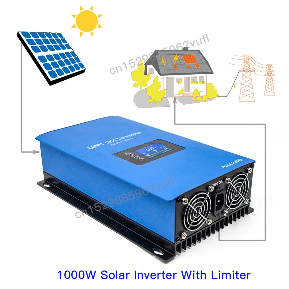 

1000 Вт MPPT инвертор для внутреннего ограничения солнечной энергии 24 в 48 в микро-Сетка инвертор Чистая Синусоидальная волна 110 В 220 В переменного тока для 36 60 72 ячеек PV